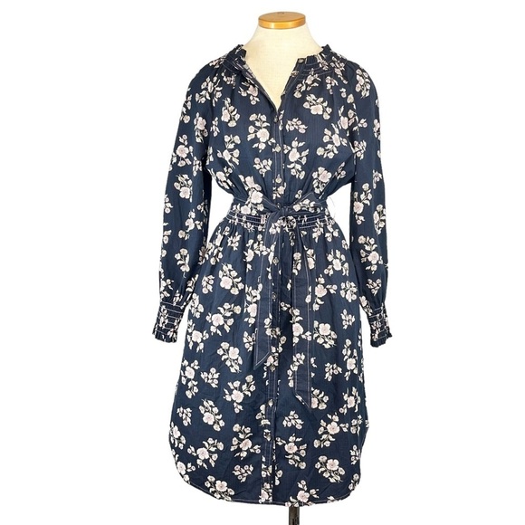 Rebecca Taylor Dresses & Skirts - La Vie Rebecca Taylor Floral Camille Shirtdress in Midnight Navy NWT Size M
